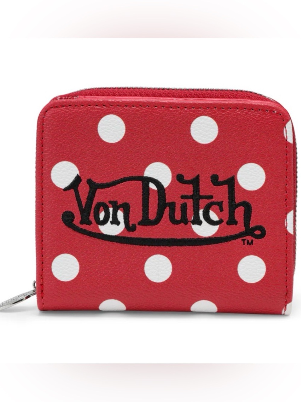 NWT Von Dutch Red Polka Dot Zip-Up Wallet